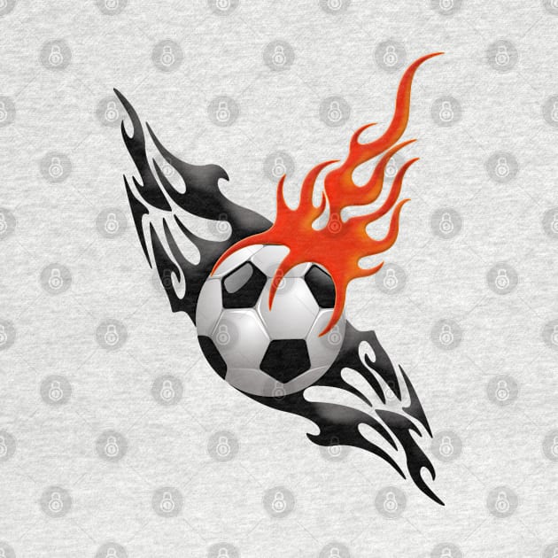 Tribal Flame Soccer Ball by AmandaRain